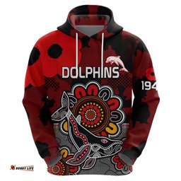 anzac dolphins rugby hoodie indigenous circles and waves