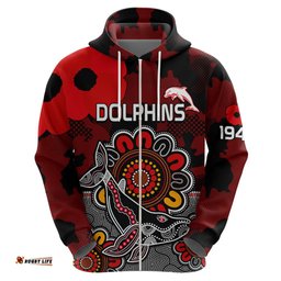 anzac dolphins rugby hoodie indigenous circles and waves