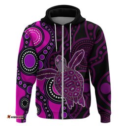 aboriginal turtle hoodie pink style