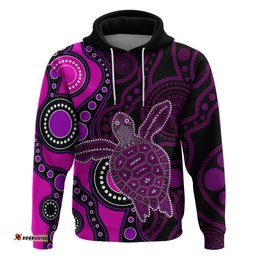 aboriginal turtle hoodie pink style