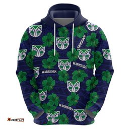 custom text and number new zealand warriors rugby hoodie polynesian style with hibiscus