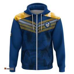 parramatta eels rugby hoodie simple hawaiian palms leaf