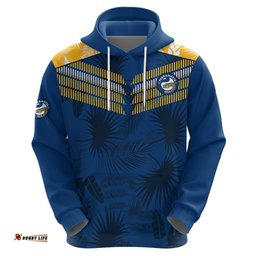 parramatta eels rugby hoodie simple hawaiian palms leaf