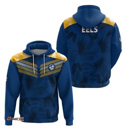 parramatta eels rugby hoodie simple hawaiian palms leaf