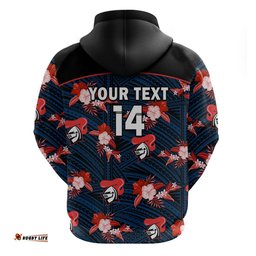 custom text and number newcastle knights rugby hoodie polynesian tribal mix tropical hawaiian style