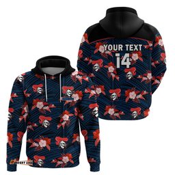 custom text and number newcastle knights rugby hoodie polynesian tribal mix tropical hawaiian style