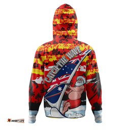 australia surfing christmas hoodie - tropical santa catch the wave hoodie