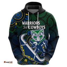 nrl combine warriors and cowboys hoodie aboriginal
