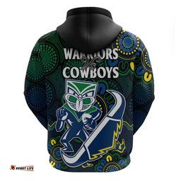nrl combine warriors and cowboys hoodie aboriginal