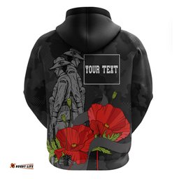 custom personalised anzac day hoodie soldiers fighting at war