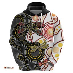 aboriginal dragonfly hoodie white style