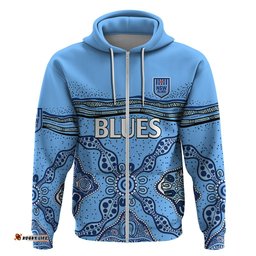 custom text and number nsw blues rugby hoodie new south wales aboriginal origin