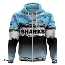 cronulla sutherland sharks rugby hoodie simple style