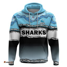 cronulla sutherland sharks rugby hoodie simple style