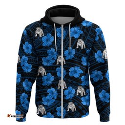 custom text and number bulldogs rugby hoodie polynesian style with hibiscus