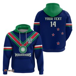 personalised warriors rugby hoodie new zealand sporty blue style