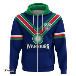 personalised warriors rugby hoodie new zealand sporty blue style