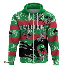 naidoc rabbitohs rugby hoodie go the bunnies aboriginal dots