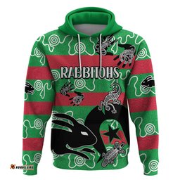 naidoc rabbitohs rugby hoodie go the bunnies aboriginal dots