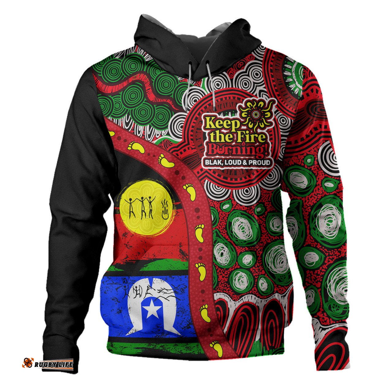 australia hoodie naidoc week indigenous culture inspired dot art painting with hunting