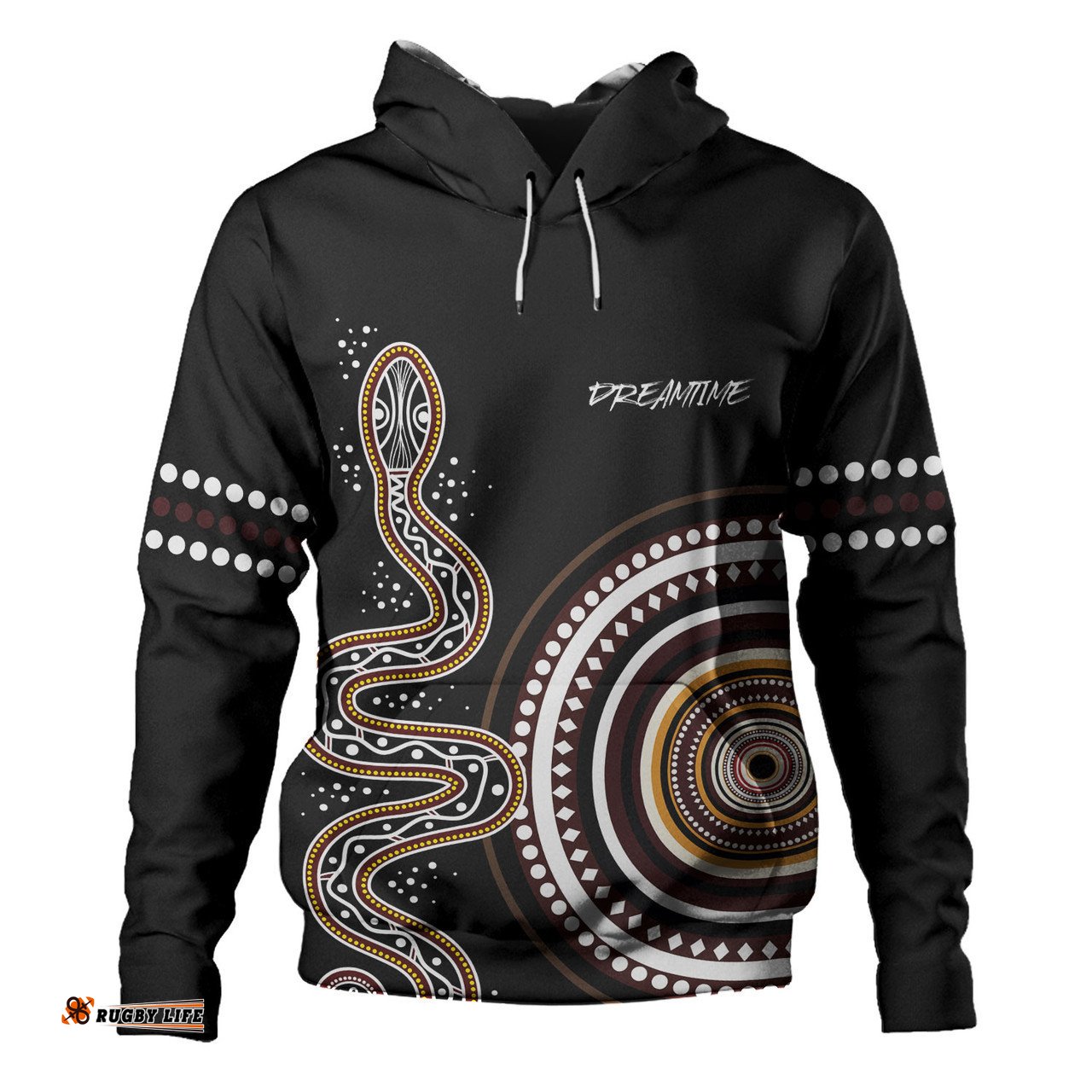 australia rainbow serpent aboriginal custom hoodie - dreamtime mother of life black hoodie