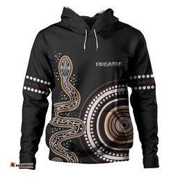 australia rainbow serpent aboriginal custom hoodie - dreamtime mother of life black hoodie