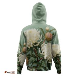 australia waratah hoodie - white waratah flowers fine art ver1 hoodie