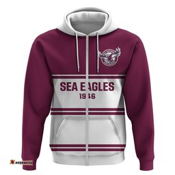 personalised sea eagles rugby hoodie manly warringah white sporty style