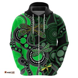 aboriginal dragonfly hoodie green style