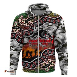 custom personalised anzac day nrl panthers hoodie aboriginal lizard patterns