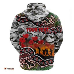 custom personalised anzac day nrl panthers hoodie aboriginal lizard patterns
