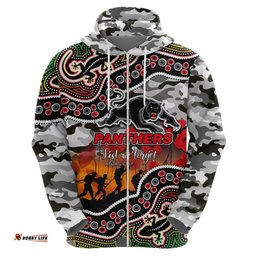 custom personalised anzac day nrl panthers hoodie aboriginal lizard patterns