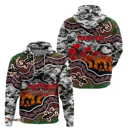 custom personalised anzac day nrl panthers hoodie aboriginal lizard patterns