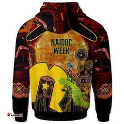 australia naidoc week hoodie boomerang aboriginal inspired naidoc week and torres strait flag "get up stand up show up" hoodie