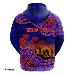custom personalised anzac day nrl knights hoodie aboriginal lizard patterns