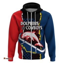 nrl combine dolphins and cowboys hoodie