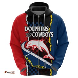 nrl combine dolphins and cowboys hoodie