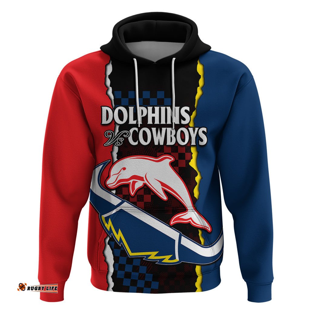 nrl combine dolphins and cowboys hoodie