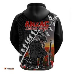 aotearoa anzac day hoodie maori fern with poppy vibe