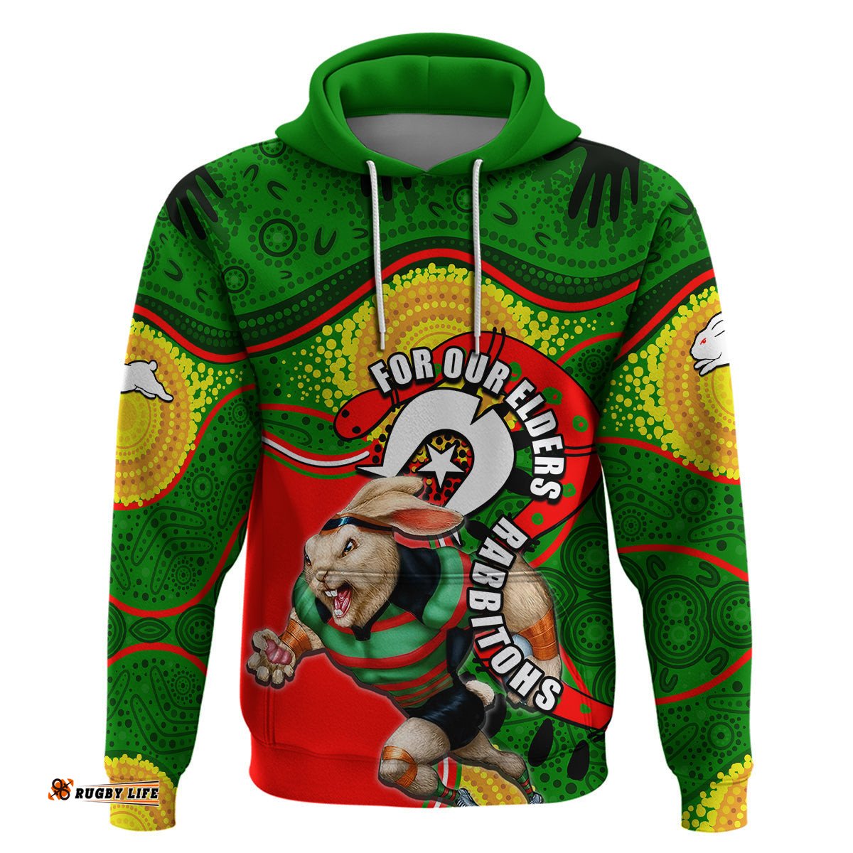 rabbitohs mascot nrl hoodie naidoc