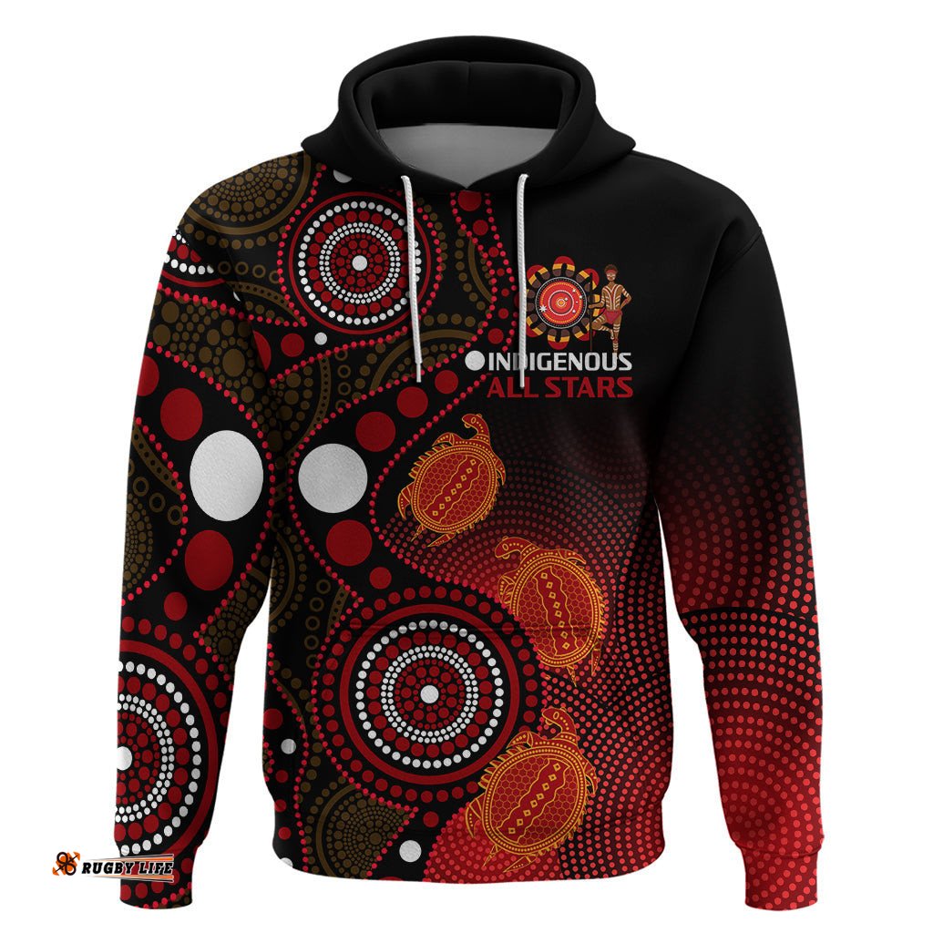 australia indigenous rugby hoodie all stars aboriginal turtle