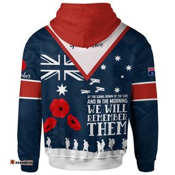 australia sydney anzac custom hoodie blue keeping the spirit alive hoodie