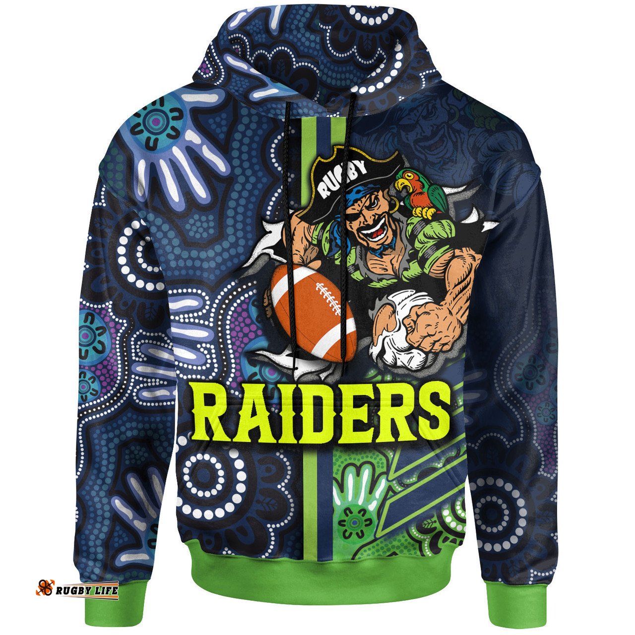 canberra raiders hoodie - custom canberra raiders ball aboriginal inspired indigenous sport style hoodie