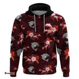 custom text and number dolphins rugby hoodie polynesian tribal mix tropical hawaiian style