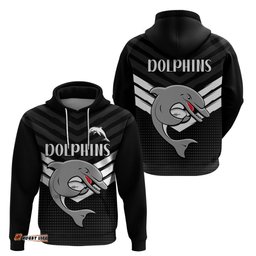redcliffe dolphins rugby hoodie simple black style
