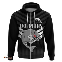redcliffe dolphins rugby hoodie simple black style