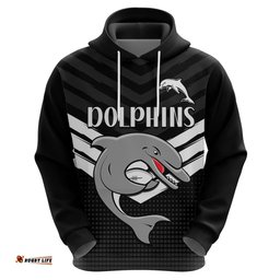 redcliffe dolphins rugby hoodie simple black style
