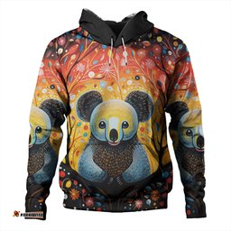 australia koala custom hoodie - aboriginal koala with flowers hoodie
