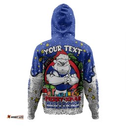canterbury-bankstown bulldogs christmas custom hoodie - merry christmas our beloved team with aboriginal dot art pattern hoodie