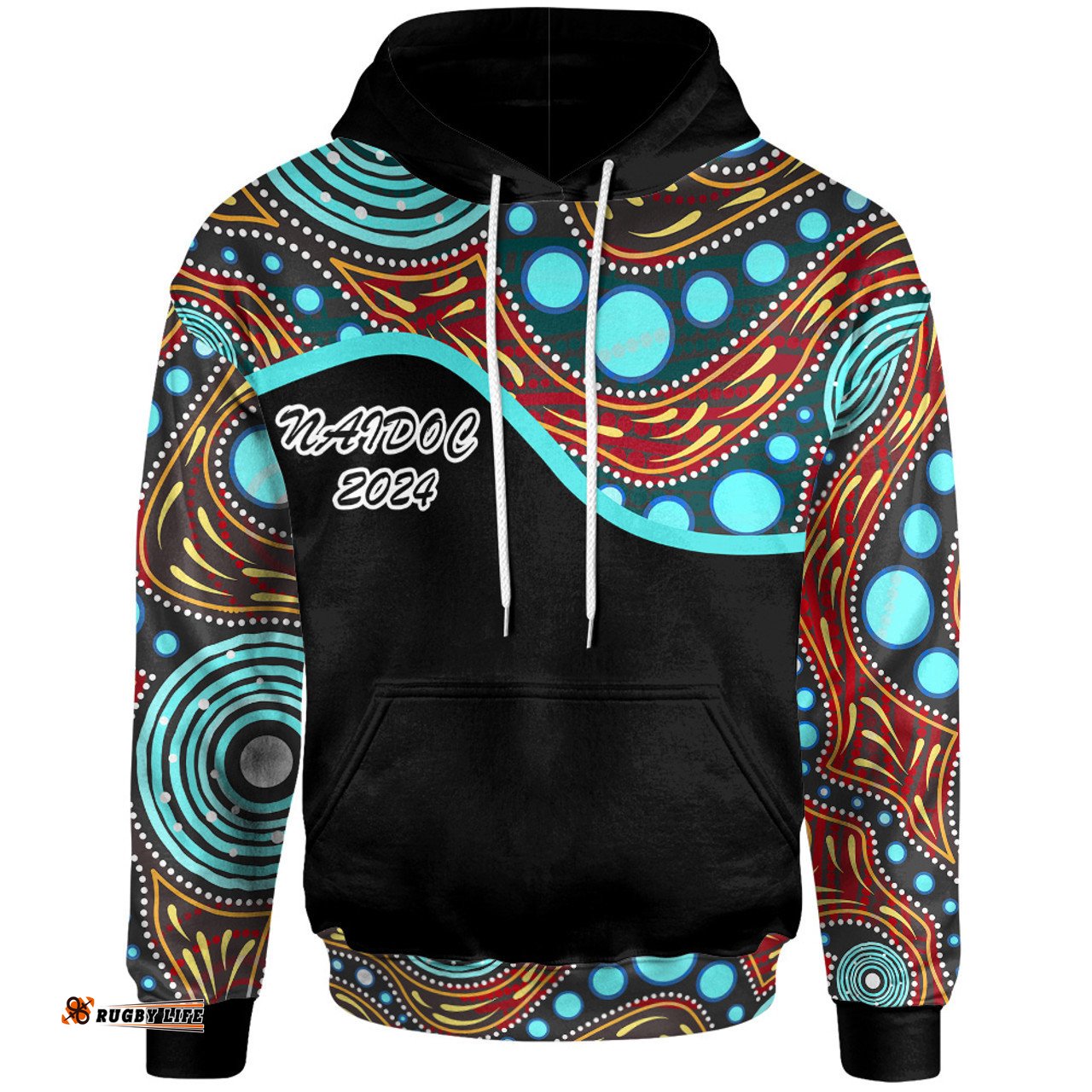 australia hoodie naidoc 2024 keep the fire burning! blak, loud and proud